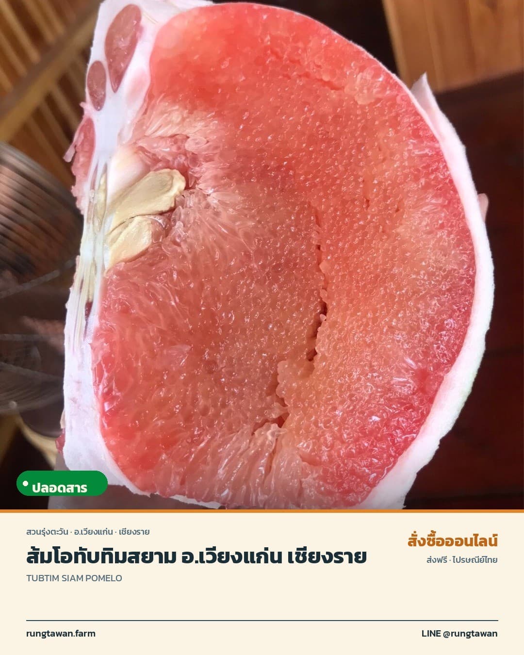 ส้มโอทับทิมสยาม อ.เวียงแก่น เชียงราย