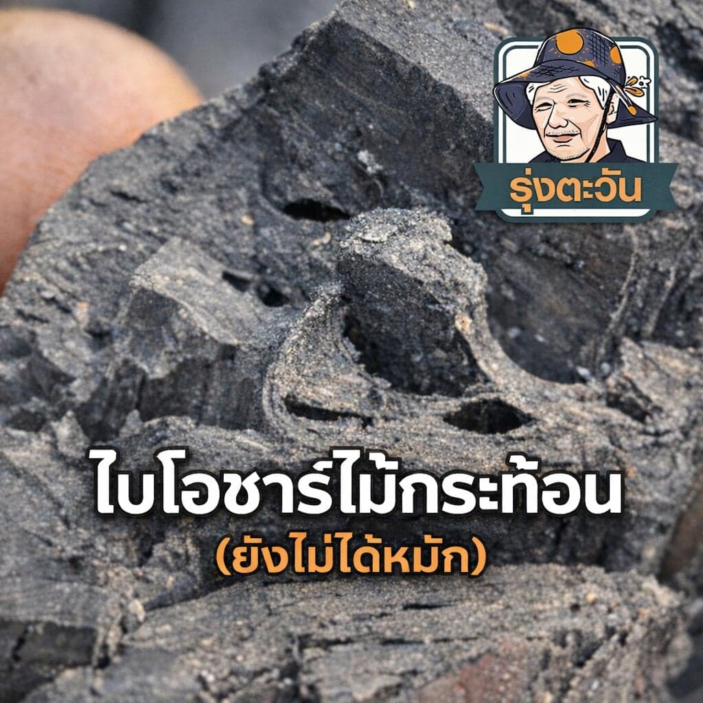 ถ่านไบโอชาร์ ยังไม่ได้หมัก(ชาร์จ) เหมาะสำหรับดูดกลิ่น หรือ นำไปหมักเพิ่ม