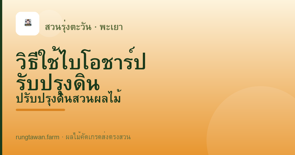 วิธีใช้ถ่านไบโอชาร์ปรับปรุงดินสวนผลไม้ — คู่มือปฏิบัติจากสวนรุ่งตะวัน