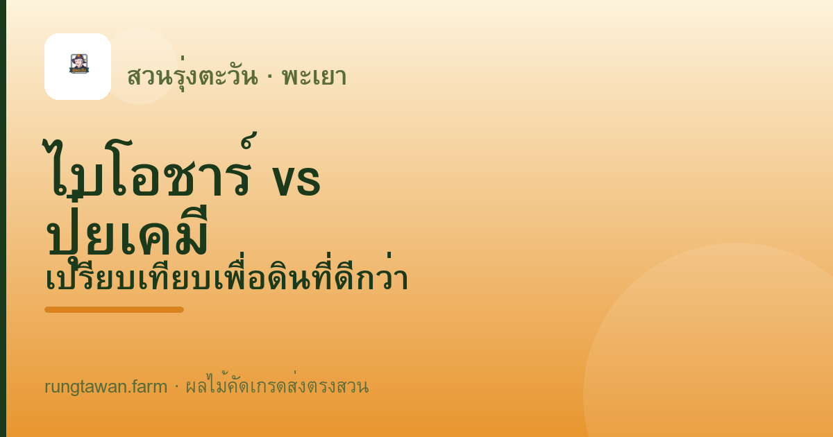 ไบโอชาร์ vs ปุ๋ยเคมี vs ปุ๋ยอินทรีย์ — เลือกอะไรดีสำหรับสวนผลไม้