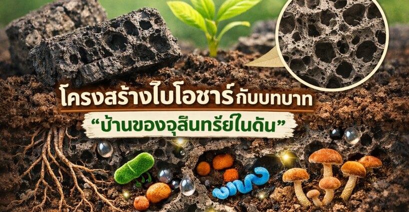 โครงสร้างไบโอชาร์กับบทบาท บ้านของจุลินทรีย์ในดิน