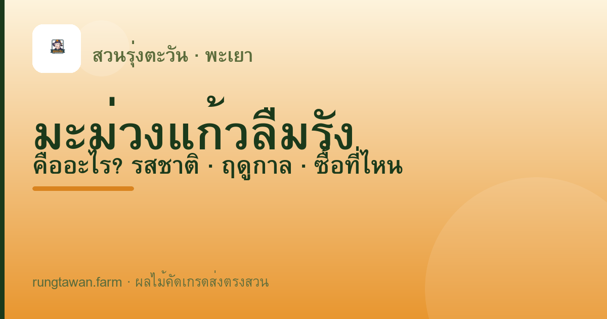 มะม่วงแก้วลืมรัง คือมะม่วงอะไร? รสชาติ ลักษณะ ฤดูกาล ซื้อที่ไหน